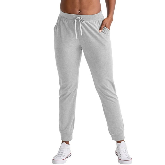 Hanes Originals Women’s Cotton Joggers, 29" (Plus Size) Light Steel 2X