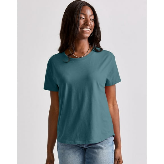 Hanes Originals Women's Cotton T-Shirt, Relaxed Fit Cactus XS