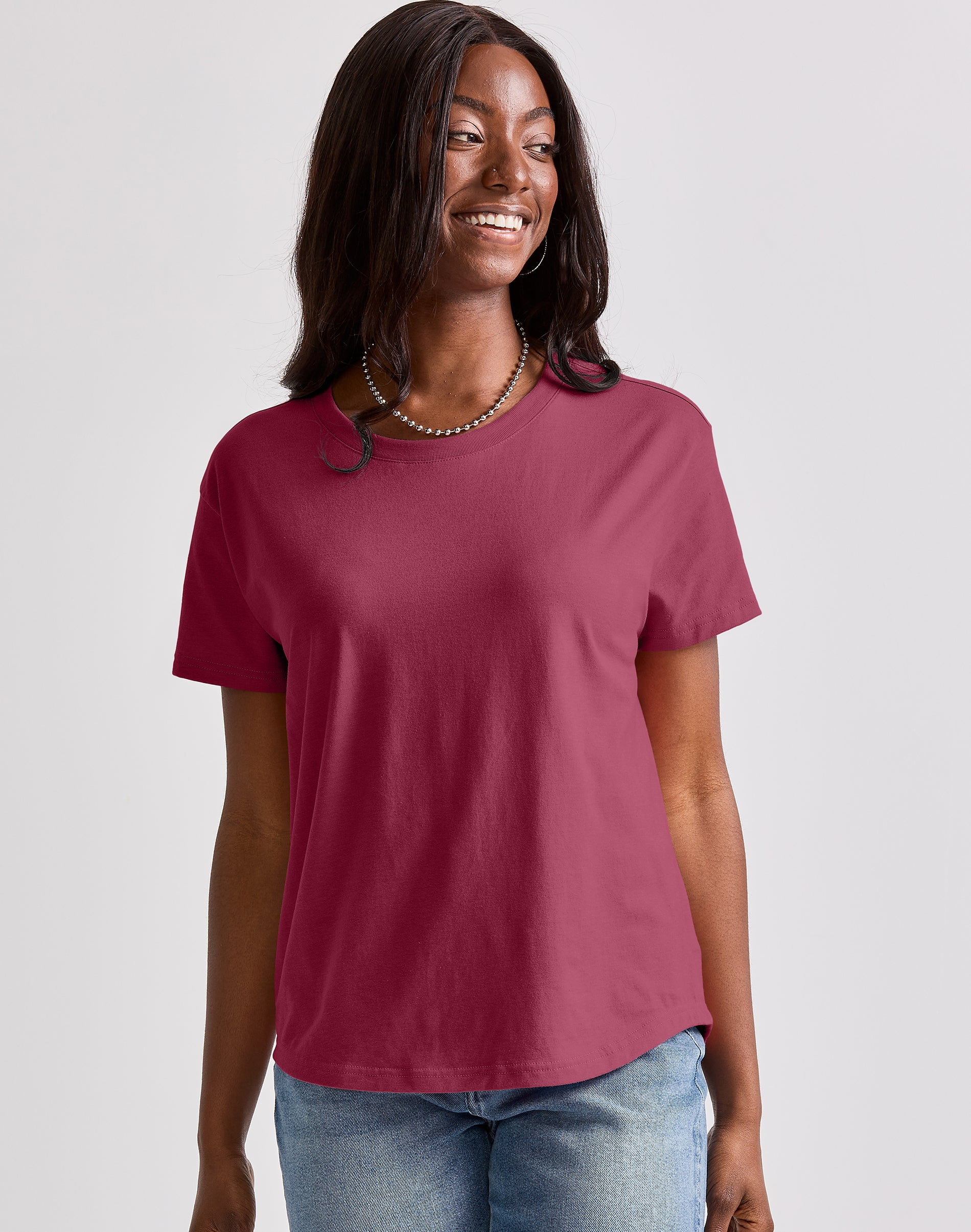Kirkland Signature Women's Slub Tee – Relaxed Fit, 3/4 Sleeve, Soft Cotton, Scoop Neck, Casual Comfort Top