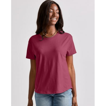 Hanes Originals Women's Cotton T-Shirt, Relaxed Fit Inari XS
