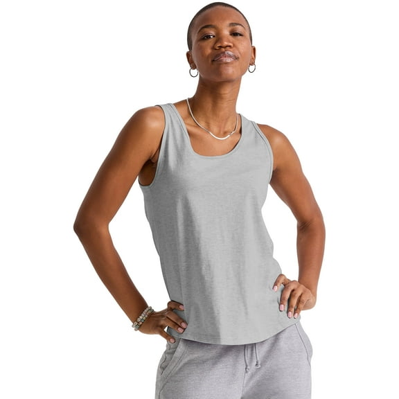 Hanes Originals Women's Cotton Tank Top Light Steel XS