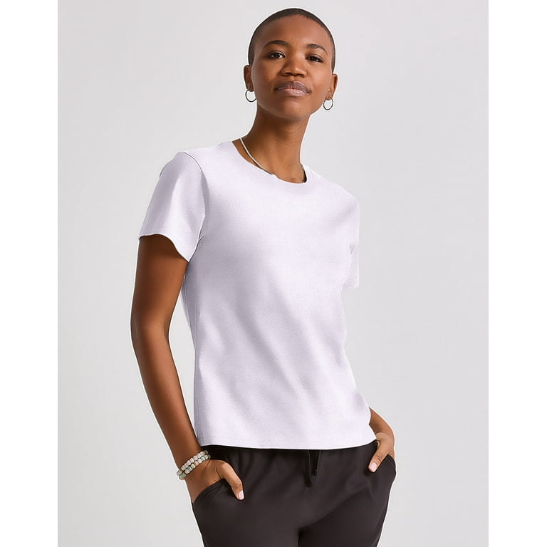 Hanes T-Shirt Women's Tee Short Sleeve Originals 100% Cotton