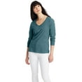 thumbnail image 1 of Hanes Women's Long Sleeve Cotton V-Neck T-Shirt, Sizes XS-XXL, 1 of 6