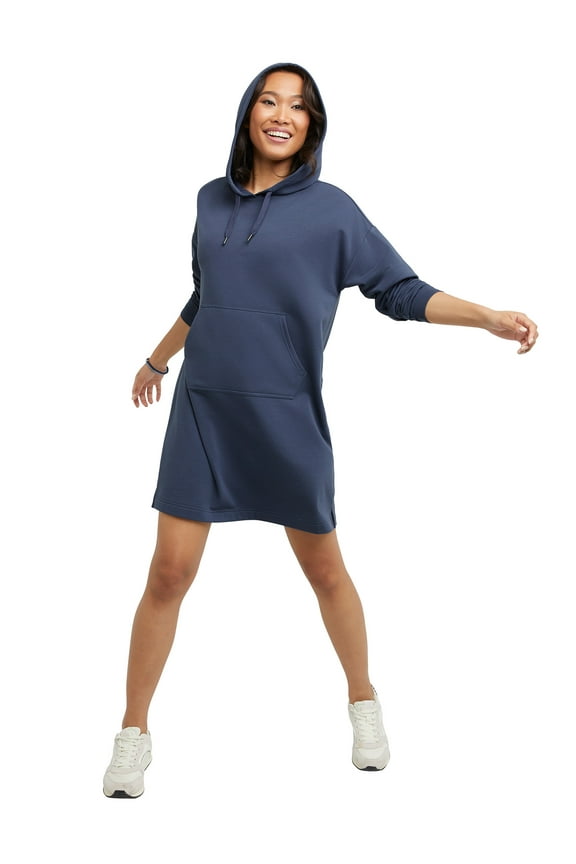 Originals Women's Cozy Fleece Hoodie Dress with Kanga Pocket, Sizes XS-2XL