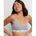 thumbnail image 1 of Hanes Originals Women's Cropped Bralette, Moisture-Wicking Stretch Cotton Concrete Heather M, 1 of 3