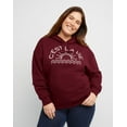 thumbnail image 1 of Hanes Originals Women's Fleece Hoodie, C’est La Vie (Plus Size) Mulled Berry 3X, 1 of 6