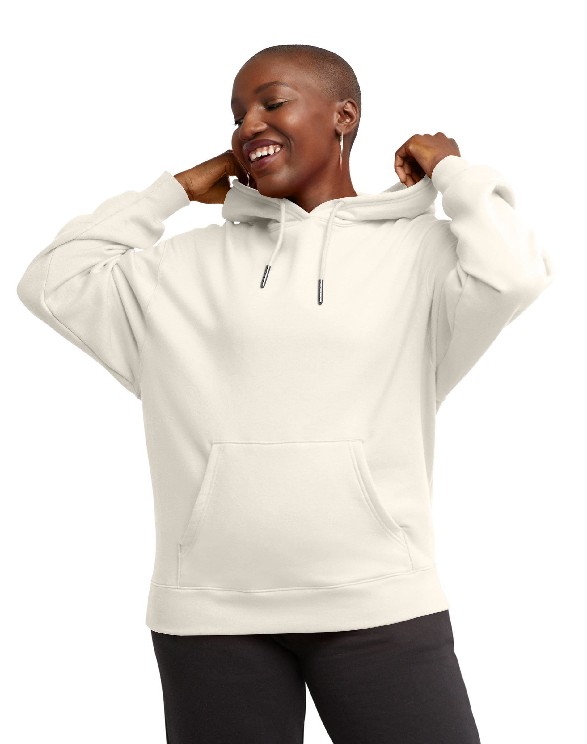 Hanes Originals Women's Fleece Hoodie Natural L