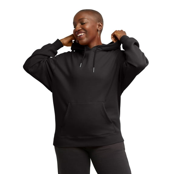 Hanes Originals Women's Fleece Hoodie Black XL
