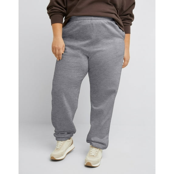 Hanes Originals Women's Fleece Joggers, 30" (Plus Size) Light Steel 2X