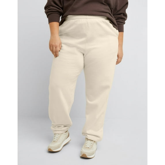 Hanes Originals Women's Fleece Joggers, 30" (Plus Size) Natural 4X