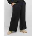 thumbnail image 1 of Hanes Originals Women's Fleece Palazzo Pants, 28.5" (Plus Size) Black 4X, 1 of 5