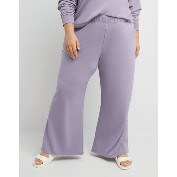 Hanes Originals Women's Fleece Palazzo Pants, 28.5" (Plus Size) Muted Iris 4X
