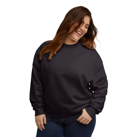 Hanes Originals Women's Fleece Sweatshirt (Plus Size) Black 3X