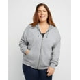 thumbnail image 1 of Hanes Originals Women's Fleece Zip-Up Hoodie (Plus Size) Light Steel 2X, 1 of 4