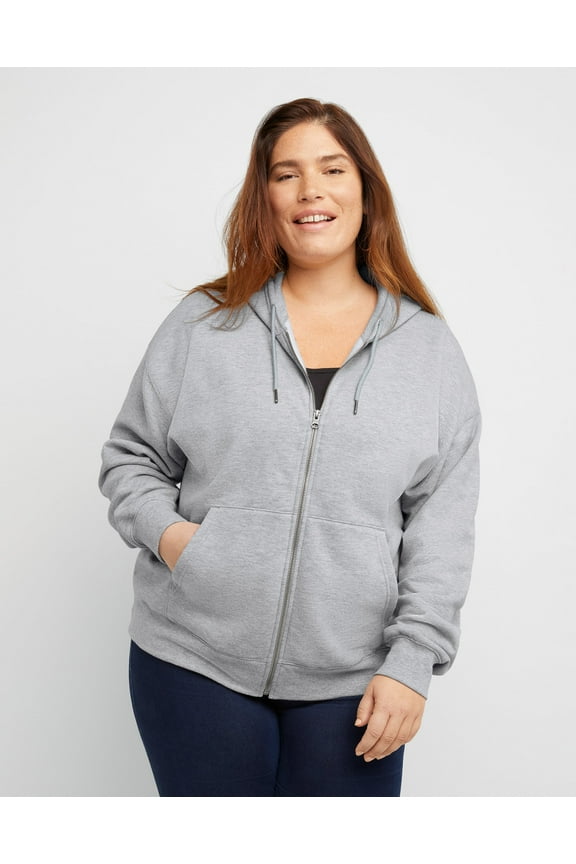 Originals Women's Fleece Zip-Up Hoodie (Plus Size) Light Steel 4X