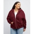 thumbnail image 1 of Hanes Originals Women's Fleece Zip-Up Hoodie (Plus Size) Mulled Berry 4X, 1 of 8
