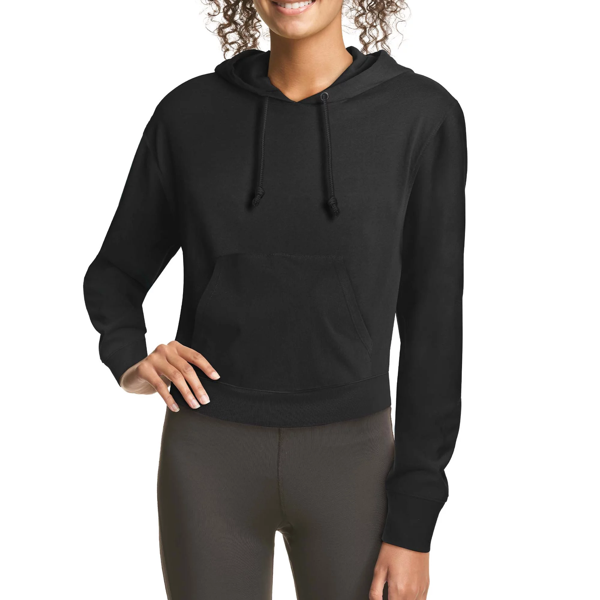 French terry cropped hoodie hotsell