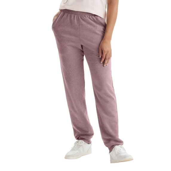 Hanes Originals Women's French Terry Joggers, 30" Mulled Berry PE Heather XL