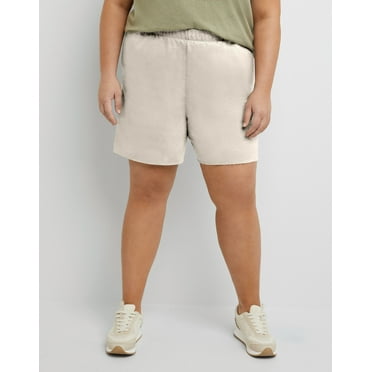 Hanes Originals Women's French Terry Shorts, 5" (Plus Size) Natural 2X