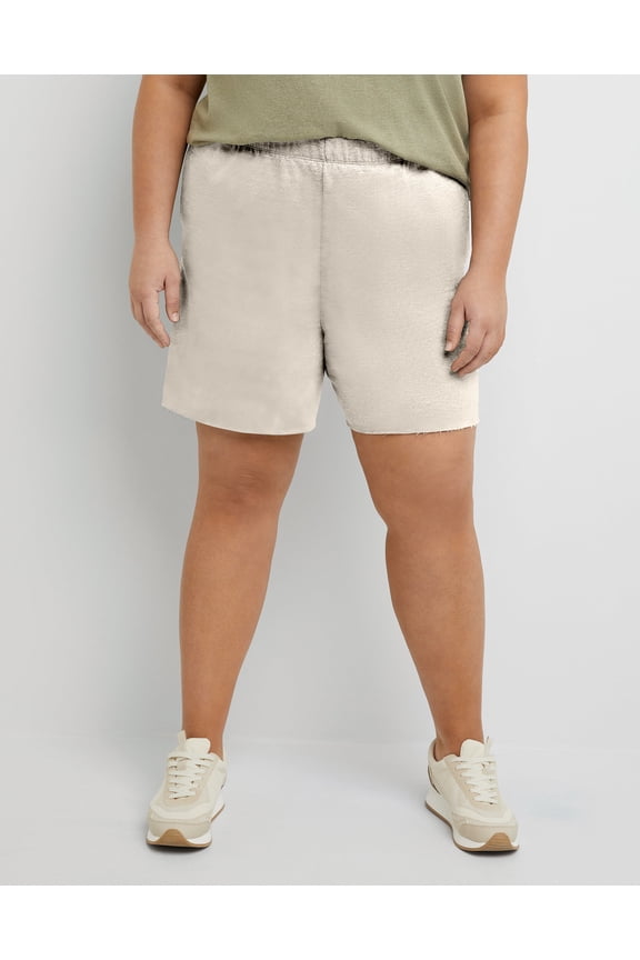 Originals Women's French Terry Shorts, 5" (Plus Size) Natural 2X