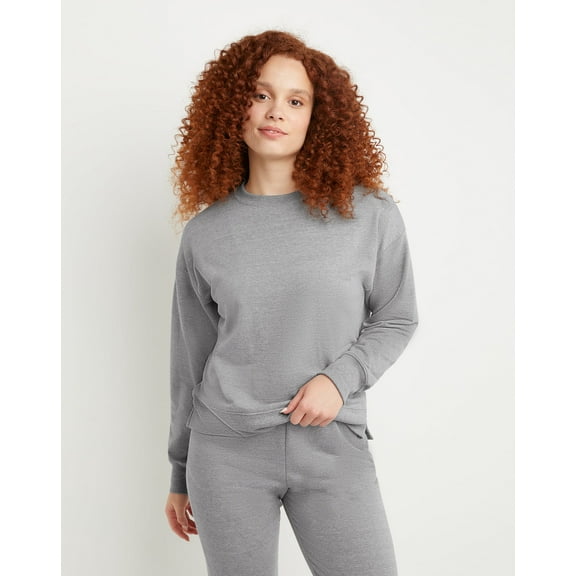 Hanes Originals Women's French Terry Sweatshirt Concrete Heather XL