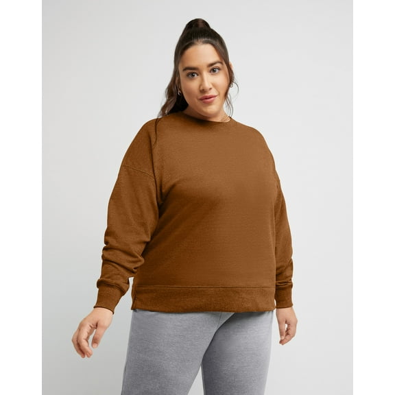 Hanes Originals Women's French Terry Sweatshirt (Plus Size) Allgood Gold 3X
