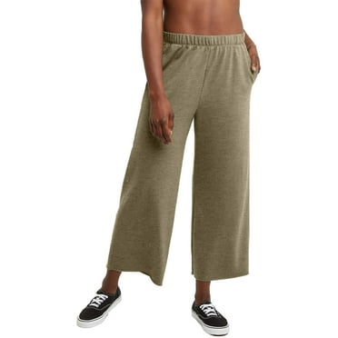 Hanes Originals Women's French Terry Wide Leg Crop Pants