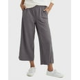 thumbnail image 1 of Hanes Originals Women's French Terry Wide Leg Cropped Pants Black Heather L, 1 of 7