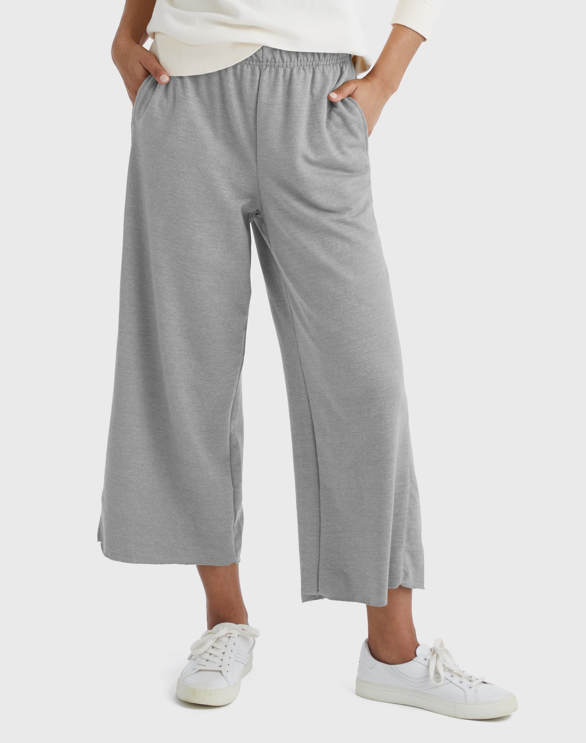Hanes Originals Women's Lightweight French Terry Wide Leg Cropped