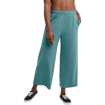 Hanes Originals Women's French Terry Wide Leg Cropped Pants