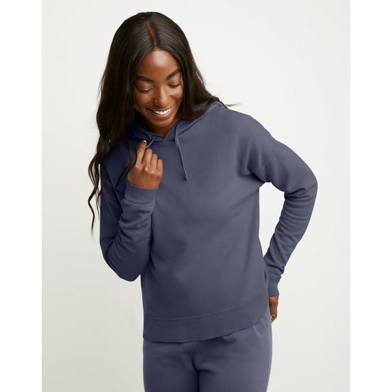 Hanes Women's Garment Dyed Fleece Hoodie Anchor Slate M