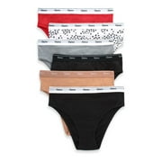 Hanes Womens Underwear 6-Pack, Originals Hi-Cut Panties, Breathable Stretch-Cotton Underwear for Women