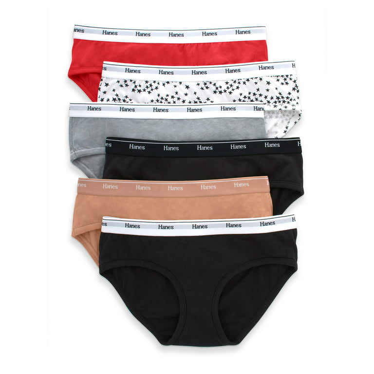 Hanes Originals Women's Hipster Underwear, Breathable Cotton Stretch, 6-Pack