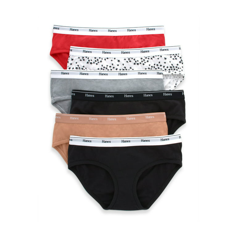 Hanes Originals Women's Hipster Underwear, Breathable Cotton Stretch, 6-Pack