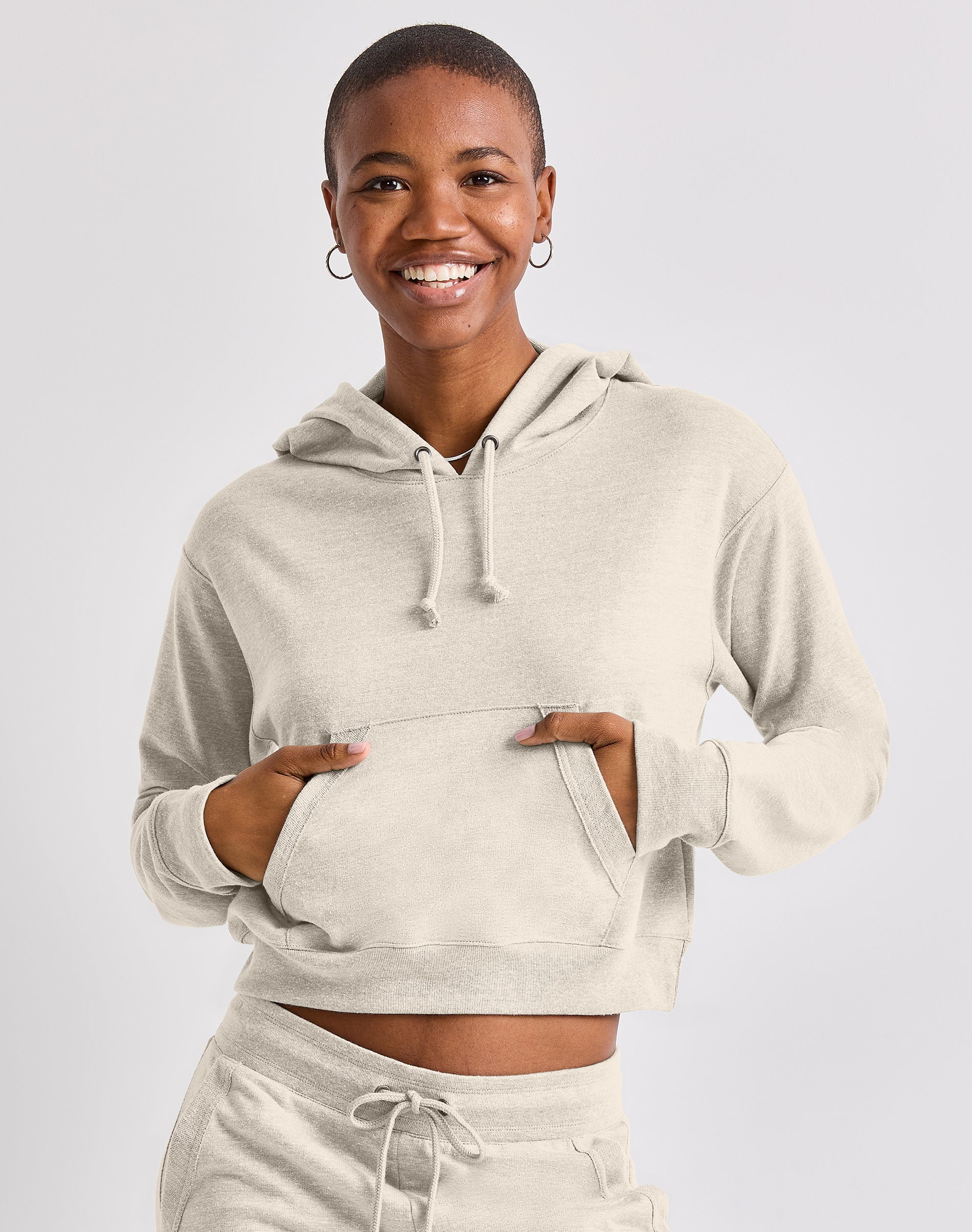 Hanes Originals Women's French Terry Cropped Hoodie, Sizes XS-XXL