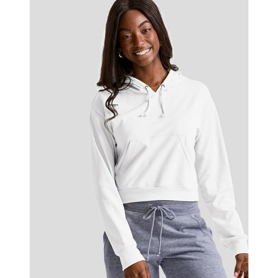 Hanes Originals Women's Hoodie French Terry Cropped Sweatshirt Hooded Relaxed Fit XS-2XL