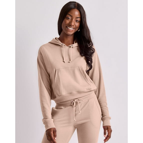 Hanes Originals Women's Hoodie French Terry Cropped Sweatshirt Hooded Relaxed Fit XS-2XL
