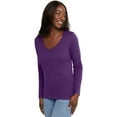 thumbnail image 1 of Hanes Originals Women’s Lightweight V-Neck Cotton Tee with Long Sleeves, Sizes XS-XXL, 1 of 8