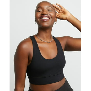 Hanes Originals Women's Longline Bralette Black M
