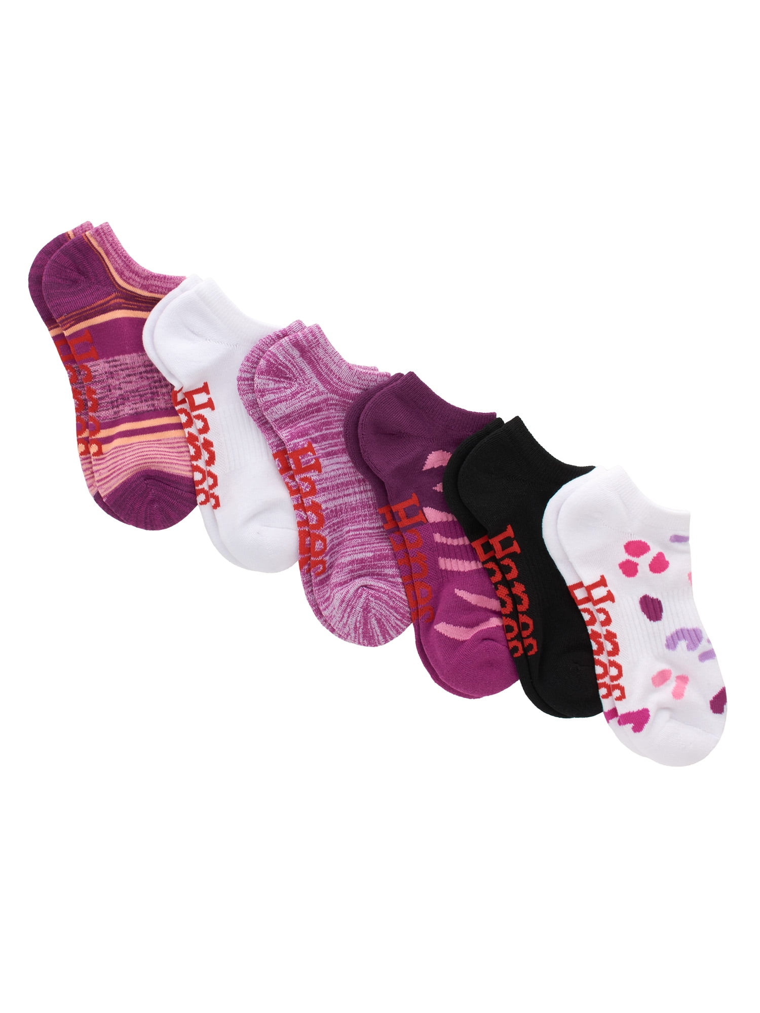 Hanes Originals Women's No Show Socks, Moisture Wicking, 6-Pair