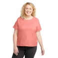 thumbnail image 1 of Hanes Originals Women's Tri-Blend T-Shirt (Plus Size) Concentrated Coral PE Heather 2X, 1 of 3
