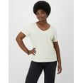 thumbnail image 1 of Hanes Originals Women's Raw Edge V-Neck T-Shirt Mellow Beige M, 1 of 6