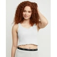 thumbnail image 1 of Hanes Originals Women's Rib Cropped Tank Top with Lettuce Edge Trim White 2XL, 1 of 5