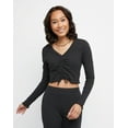 thumbnail image 1 of Hanes Originals Women's Rib Shirred Crop Top Black 2XL, 1 of 4
