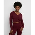 thumbnail image 1 of Hanes Originals Women's Rib Shirred Crop Top Mulled Berry L, 1 of 4
