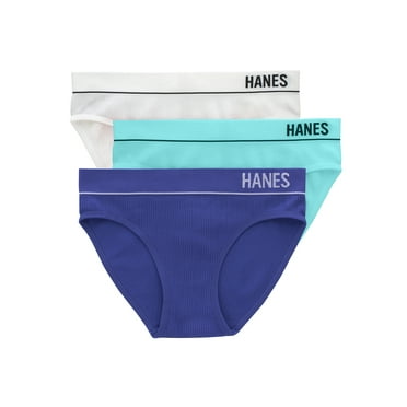 Hanes Originals Women's Seamless Rib Bikini Underwear, 3-Pack