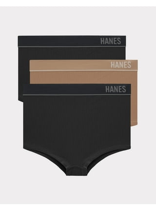 Hanes Comfort, Period. Women's Boyshort Underwear, Light Leaks, Neutrals,  3-Pack Assorted 6