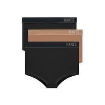 Hanes Originals Women's Seamless Rib Boyfit Underwear, 3-Pack