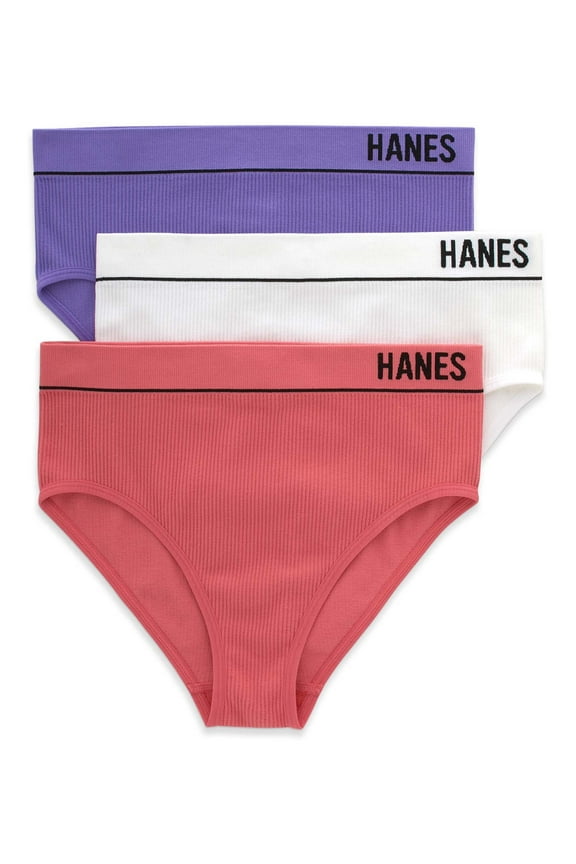 Originals Women's Seamless Rib Hi-Leg Bikini Underwear, 3-Pack