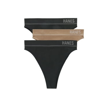 Hanes Originals Women’s Seamless Rib Hi-Rise Cheeky Underwear, 3-Pack